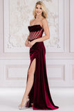 Sweetheart Embellished Neckline Velvet Dress