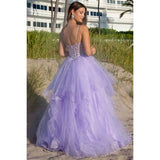 Sleeveless Bustier Illusion Top A Line Dress