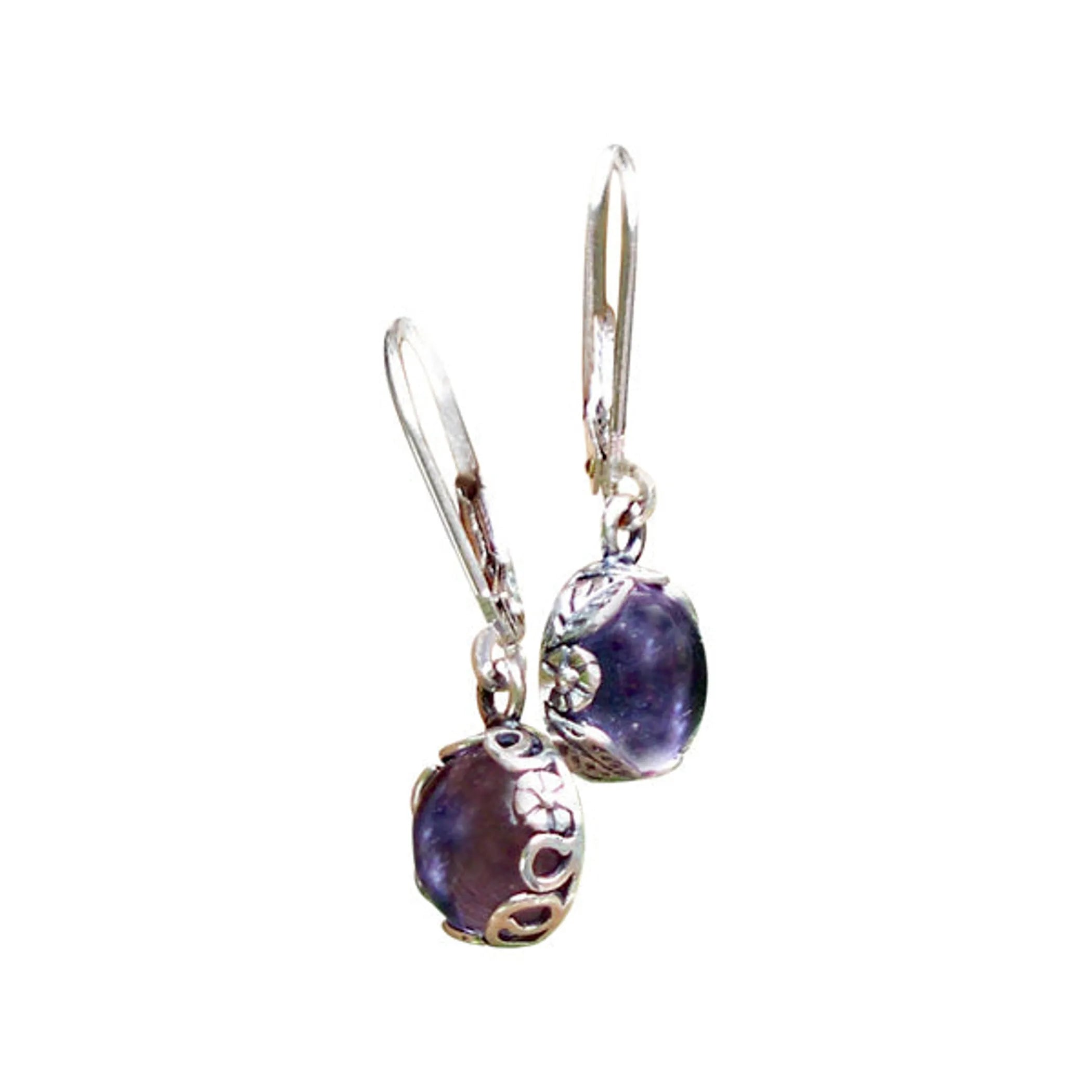 Botanical Sterling Silver Lever Back Earrings