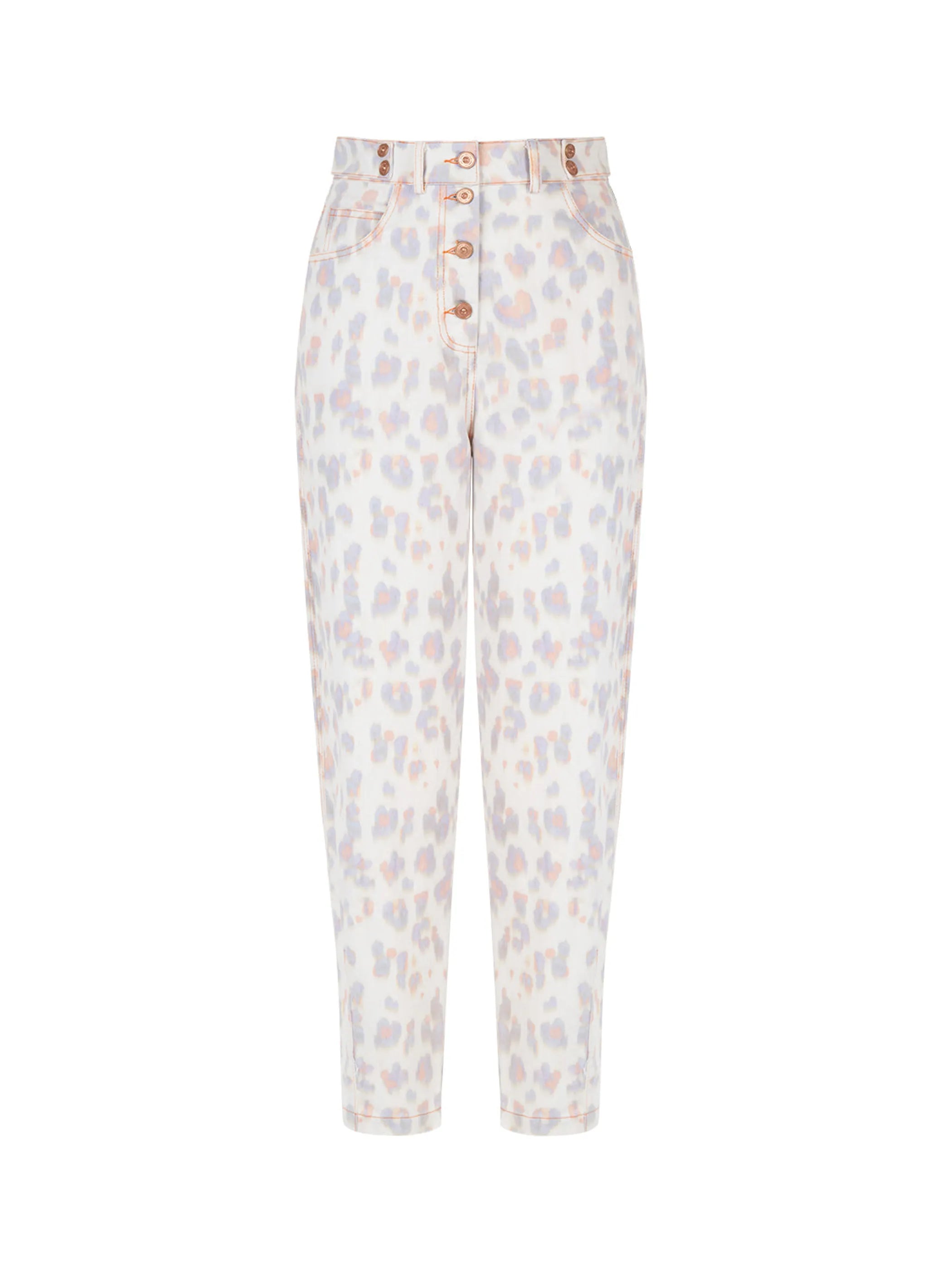 Leopard Print Mom Denim Pants