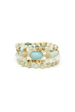 Amazonite and Soapstone Beaded Stretch Bracelet