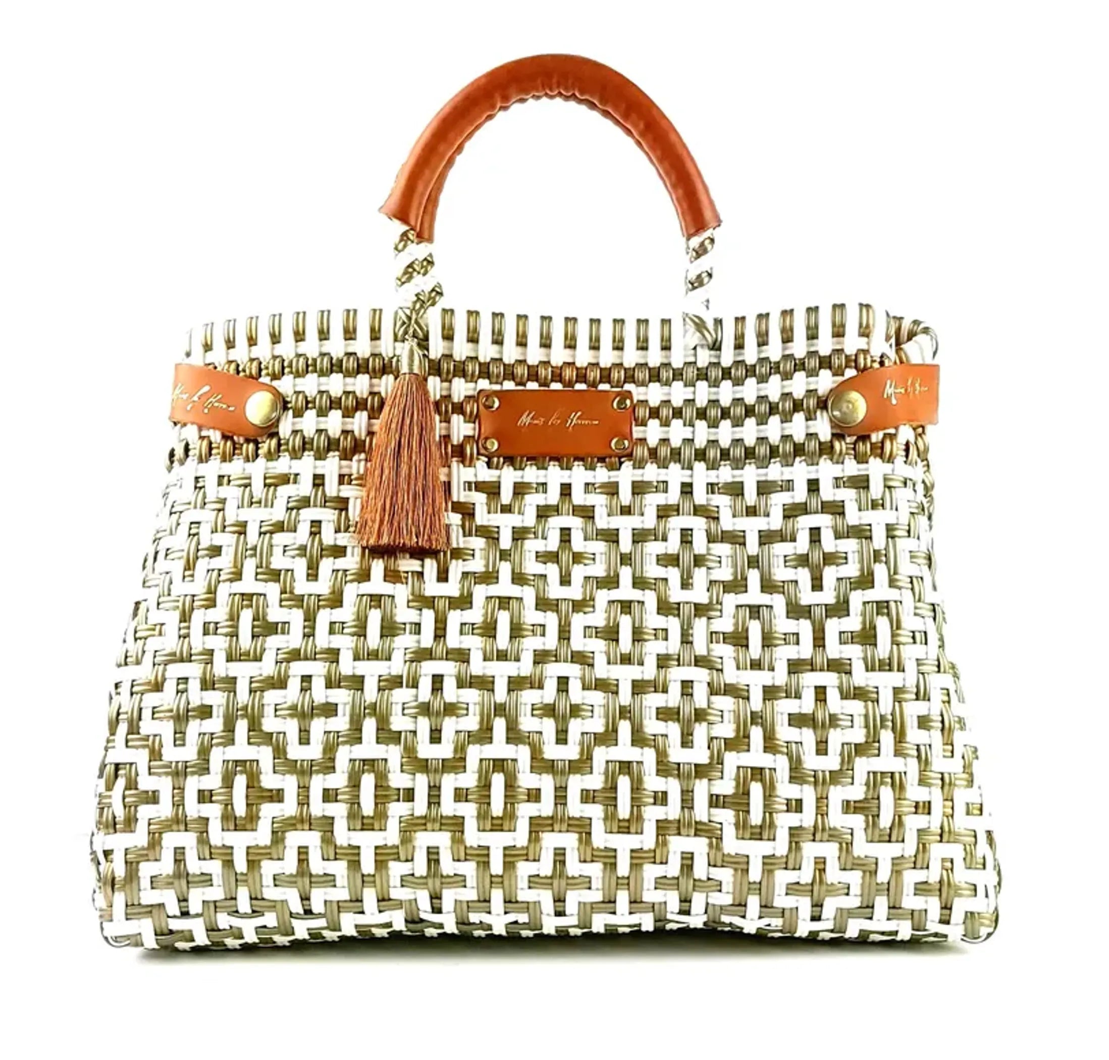 Less Pollution Convertible Handbag- White Gold