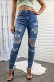 No Stress High Rise Distressed Denim Jeans
