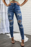 No Stress High Rise Distressed Denim Jeans
