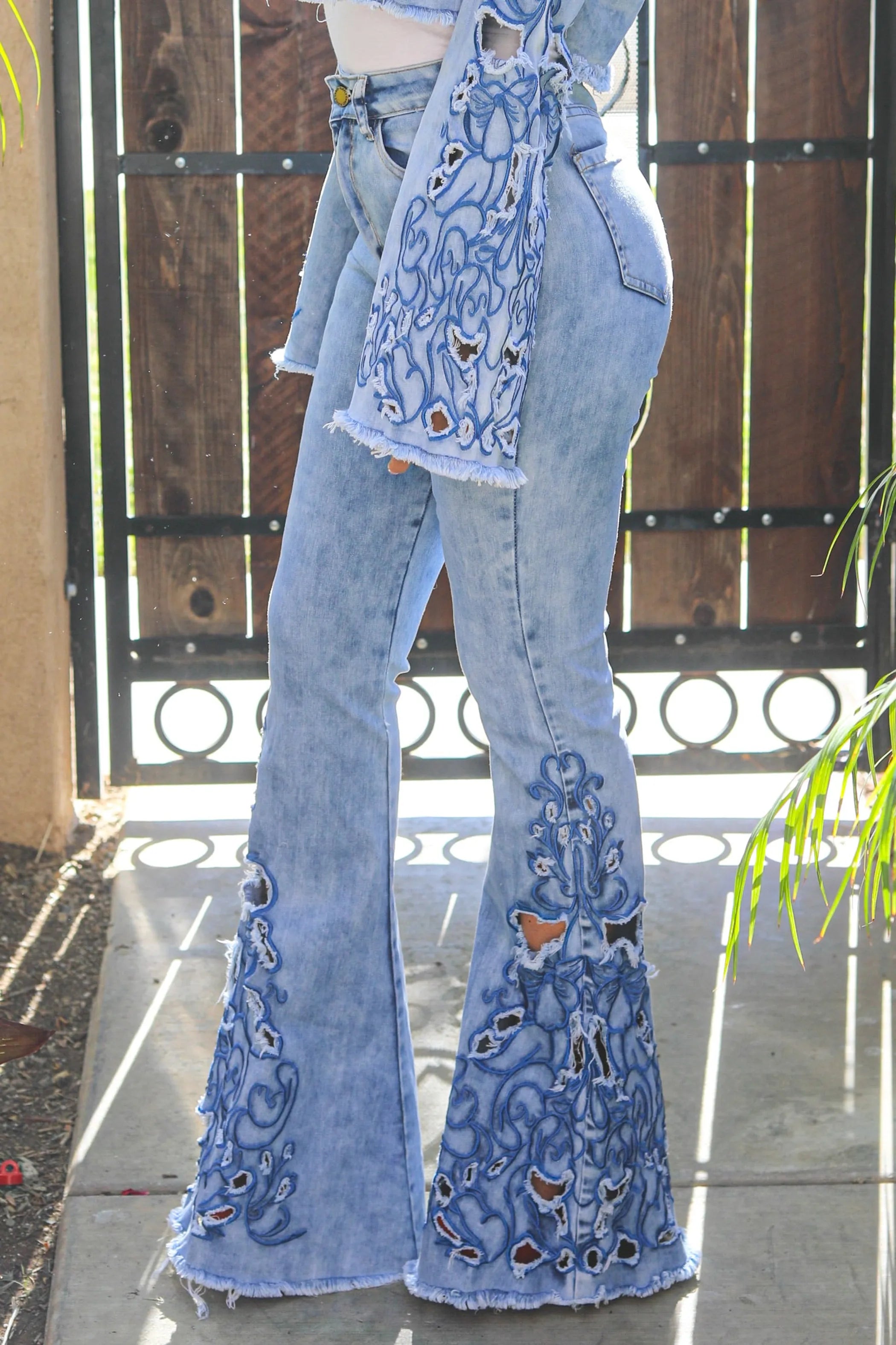 Set The Record Bell Bottom Jeans