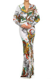 Multi Print Paisley Print Dolman Maxi Dress