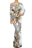 Multi Print Paisley Print Dolman Maxi Dress