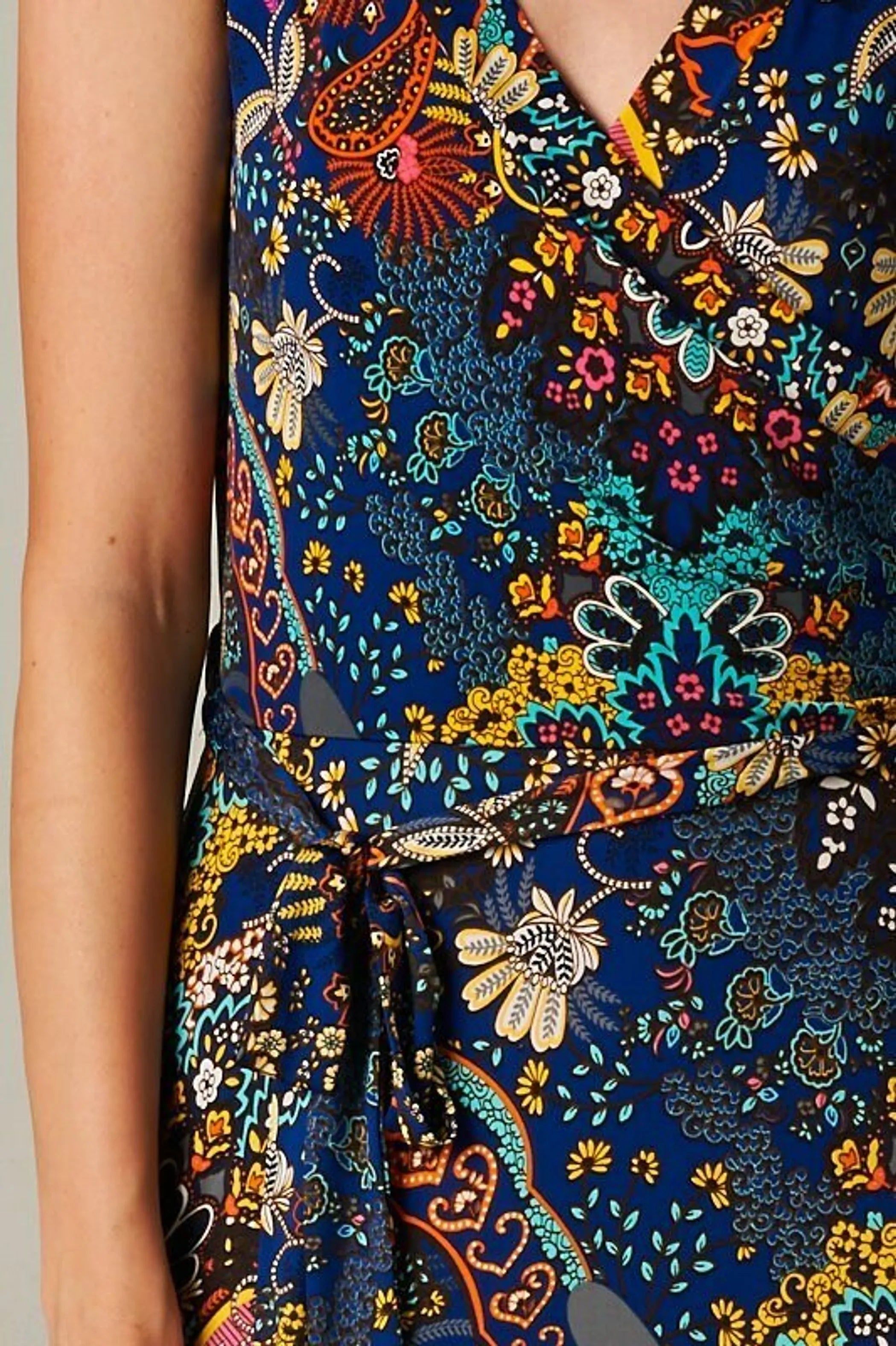 Paisley Bohemian Floral Print Sleeveless Long Maxi Dress