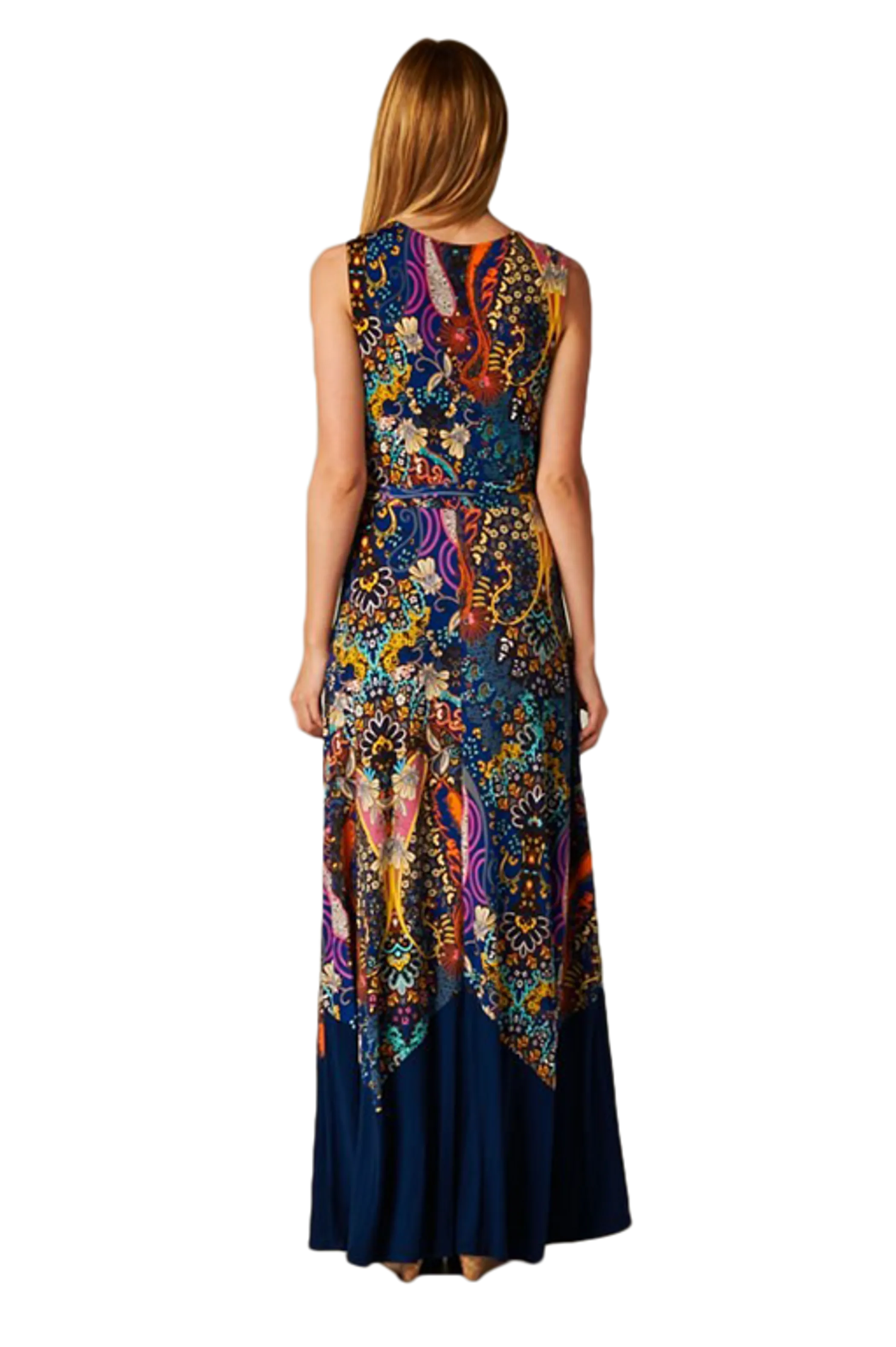 Paisley Bohemian Floral Print Sleeveless Long Maxi Dress