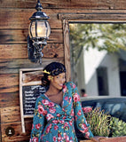 Grace Two Piece Green Floral Maxi Set with a Side Slit