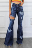 Sweetheart High Waisted Bell Bottom Jeans Dark Wash