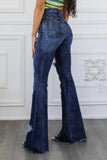 Sweetheart High Waisted Bell Bottom Jeans Dark Wash