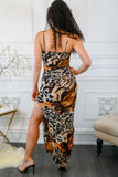 Spots On All Over Ruch Semi Sheer Maxi Dress with Side Slit