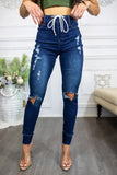 Make The Cut High Waisted Super Stretch Denim Joggers