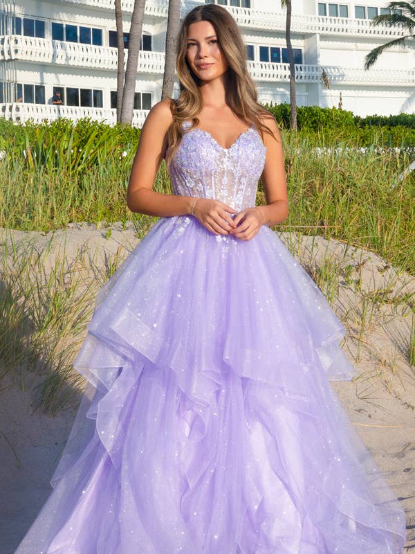 Sleeveless Bustier Illusion Top A Line Dress