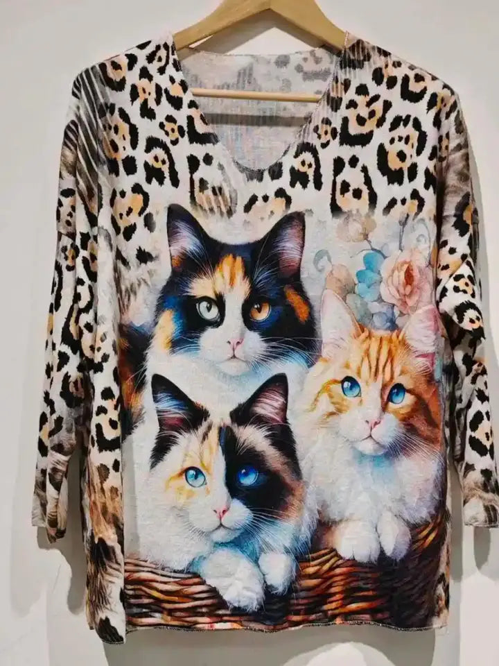 Pocats Italian Cozy Cats Leopard Sweater (case of 2)