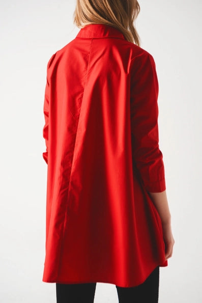 Oversized Shirt in Bold Red