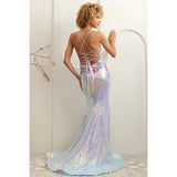 Sleeveless Floral Applique Sequin Sheath Dress