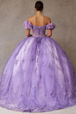 Off Shoulder Ruffle Puff Sleeve Ball Gown