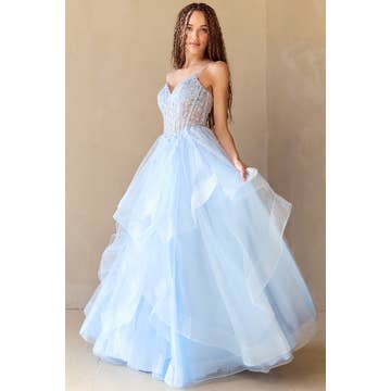 Sleeveless Bustier Illusion Top A Line Dress