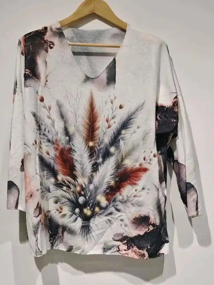 Pofea Italian Cozy White Feathers Sweater (case of 2)