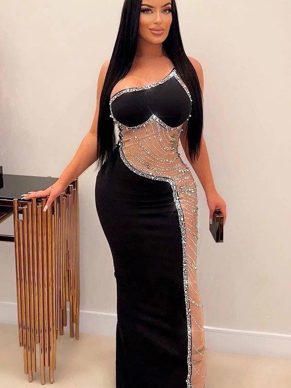 Off-Shoulder Satin Prom Dress