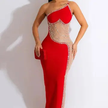 Off-Shoulder Satin Prom Dress