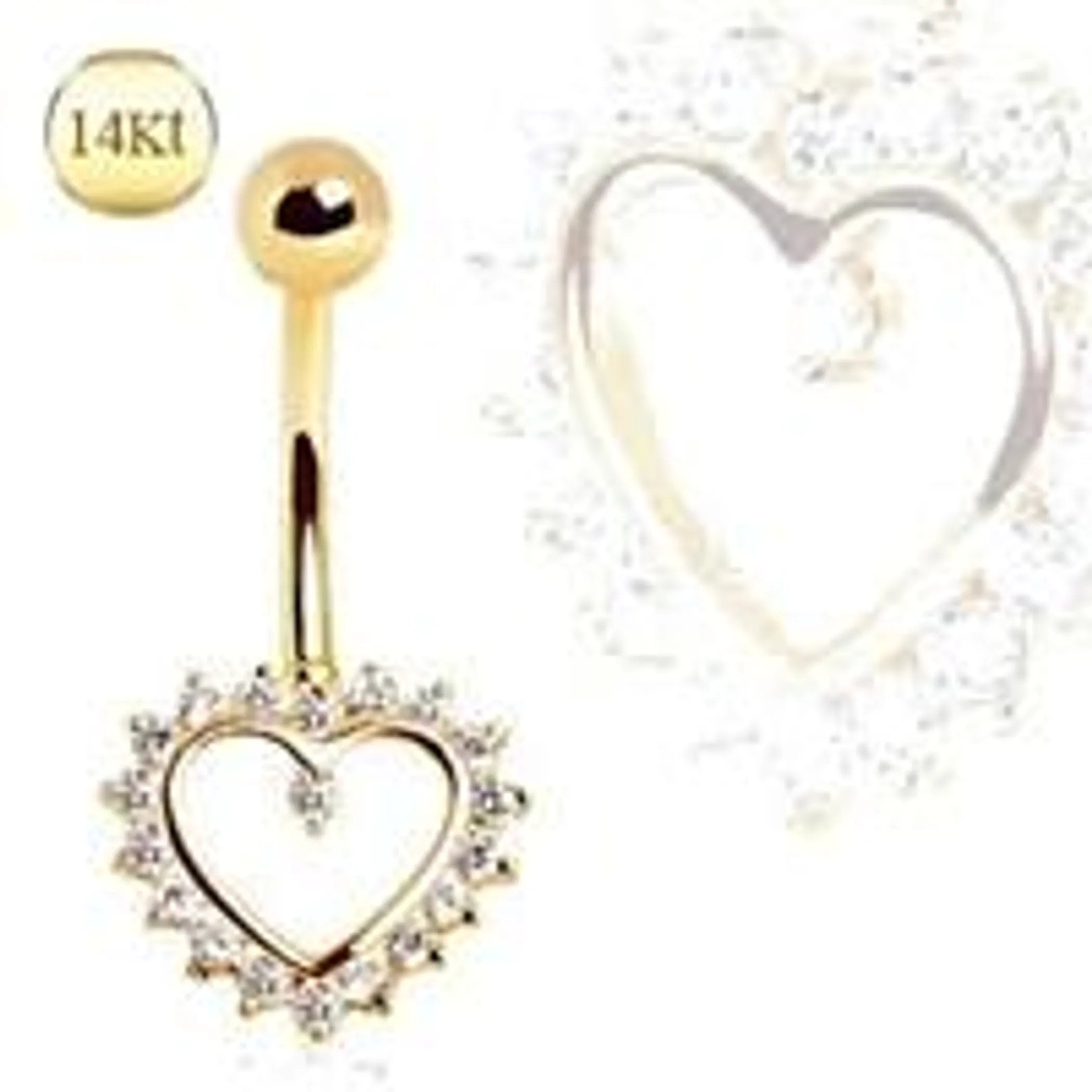 14Kt. Gold Navel Ring with Heart