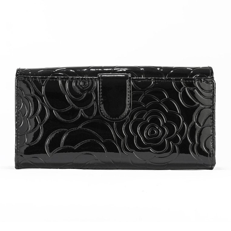 Leather Flower Print Wallet Medium/Large Leather Flower Print Wallet Medium/Large