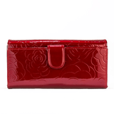 Leather Flower Print Wallet Medium/Large Red / LARGE / 1 1355-56985632663