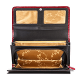 Leather Flower Print Wallet Medium/Large Leather Flower Print Wallet Medium/Large