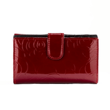 Leather Flower Print Wallet Medium/Large Leather Flower Print Wallet Medium/Large