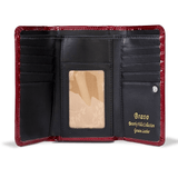 Leather Flower Print Wallet Medium/Large Red / MEDIUM / 1 1355-56985632665