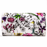 Leather Flower Print Wallet Medium/Large Leather Flower Print Wallet Medium/Large