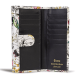 Leather Flower Print Wallet Medium/Large Leather Flower Print Wallet Medium/Large