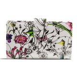 Leather Flower Print Wallet Medium/Large Cream / LARGE / 1 1355-56985632666