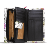 Leather Flower Print Wallet Medium/Large Leather Flower Print Wallet Medium/Large