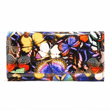 Leather Flower Print Wallet Medium/Large Leather Flower Print Wallet Medium/Large