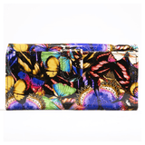 Leather Flower Print Wallet Medium/Large Leather Flower Print Wallet Medium/Large