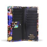 Leather Flower Print Wallet Medium/Large Cream / MEDIUM / 1 1355-56985632667