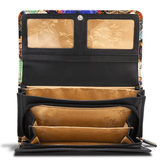 Leather Flower Print Wallet Medium/Large Leather Flower Print Wallet Medium/Large