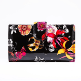 Leather Flower Print Wallet Medium/Large Leather Flower Print Wallet Medium/Large