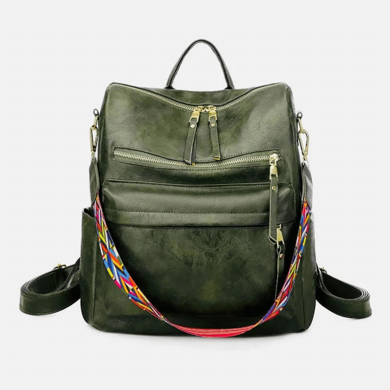 Niya Vegan Leather Convertible Backpack Bag Green / 1 1680-29215585