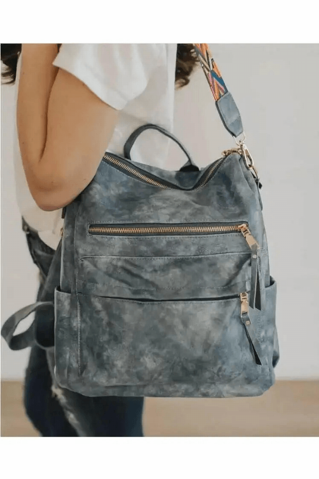 Niya Vegan Leather Convertible Backpack Bag Blue / 1 1680-55973985