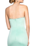 Strapless Long Dress with Beading Along the Top of the Bodice