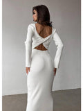 Elegance Twist Knit Midi Dress