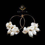 Pearly Cluster Hoop - Chandelier/Dangle