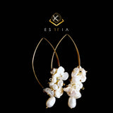 Pearly Cluster Hoop Oval - Chandelier/Dangle