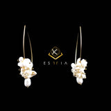 Pearly Cluster Hoop Oval - Chandelier/Dangle