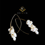 Pearly Cluster Hoop Oval - Chandelier/Dangle